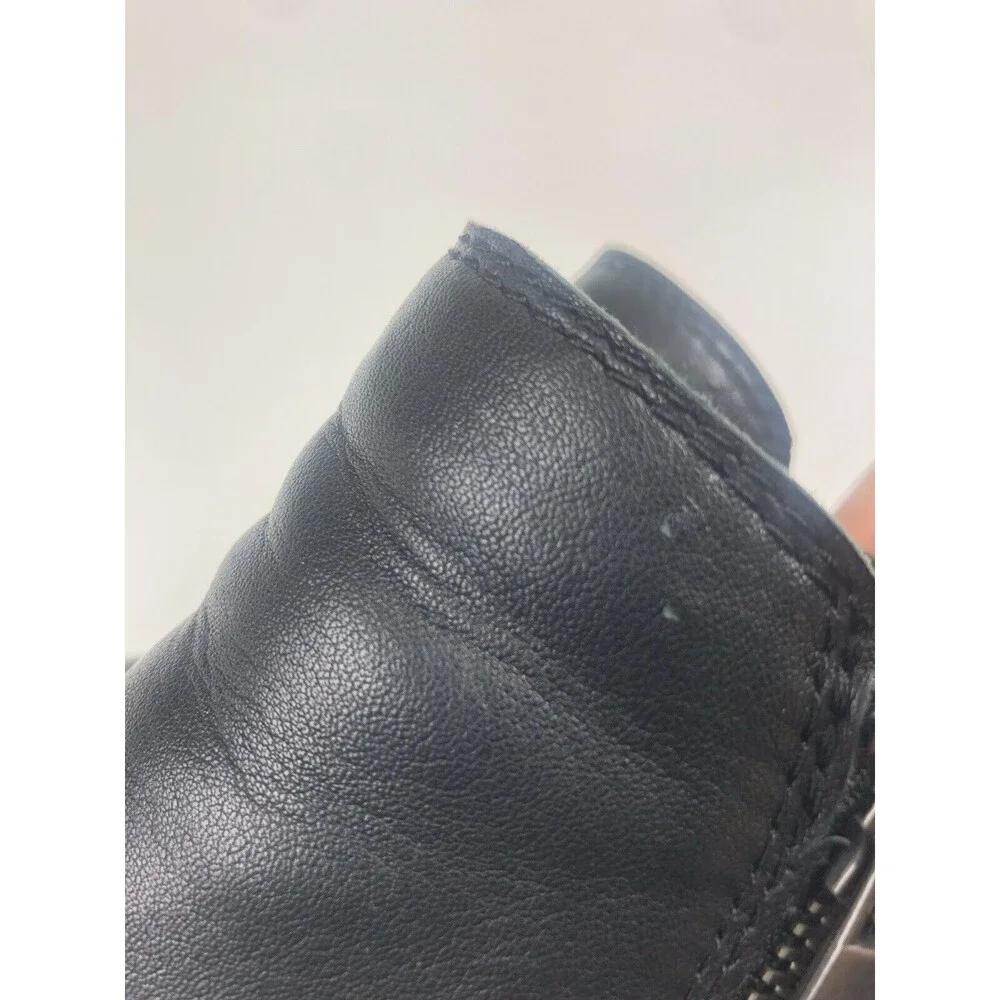 Lucky Brand Basel Black Leather Ankle Boots Zipper Bootie Women's Size 6